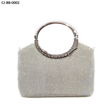 Fashion Rhinestone Banquet Evening Dress with Lady Bag Hand Bill of Lading Shoulder Sloping Cross Bag